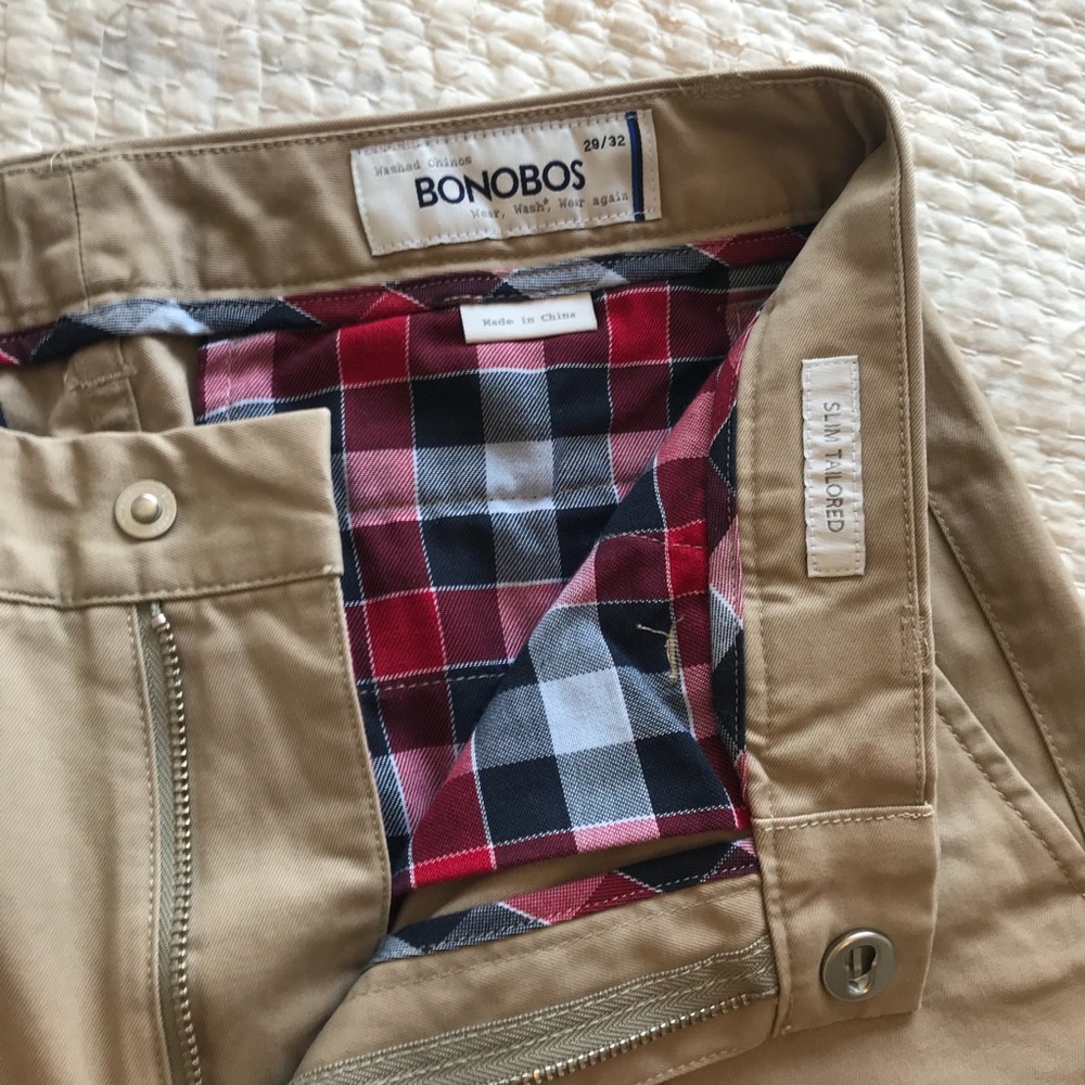 Bonobos slim tailored washed chinos 29x32